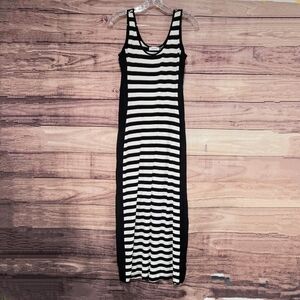 Calvin Klein Striped Black and White Midi Dress